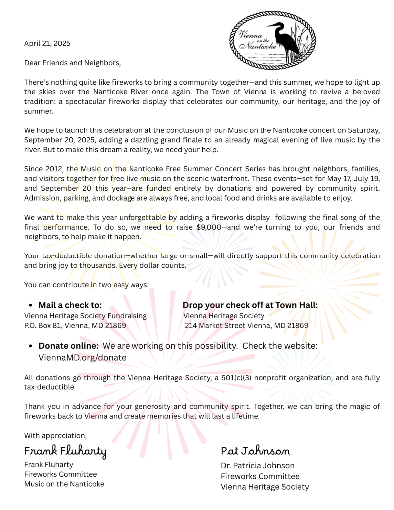 Donate to Vienna MD to help with fireworks